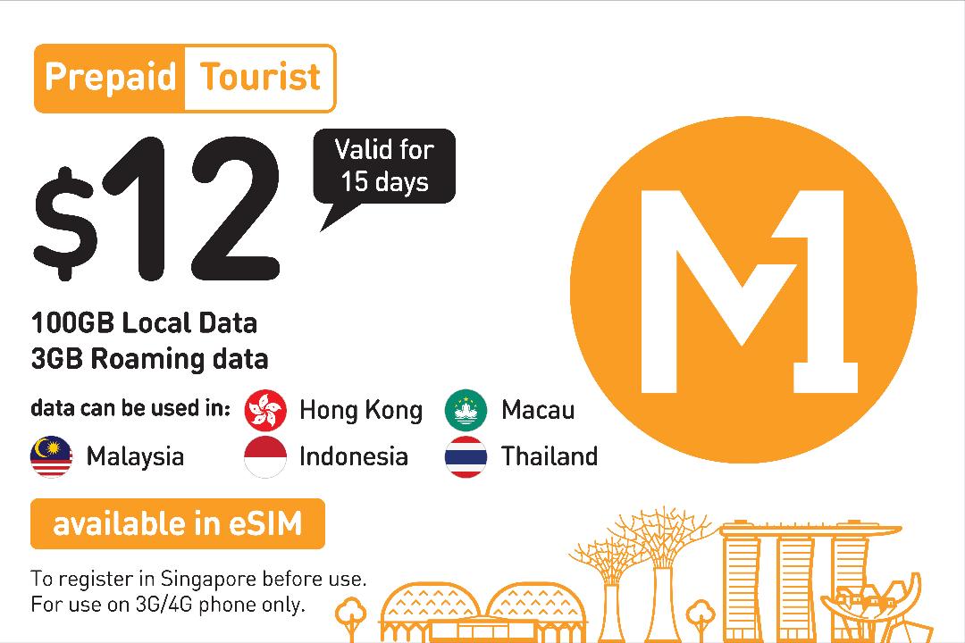 M1 $12 Tourist Sim (Redeem at Changi Airport Only)
